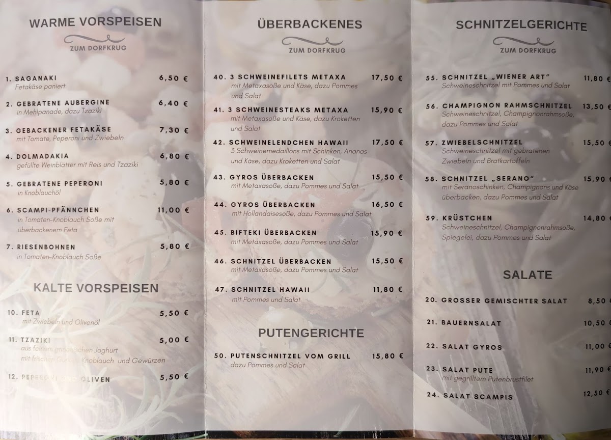 Zum Dorfkrug Photo Menu 1