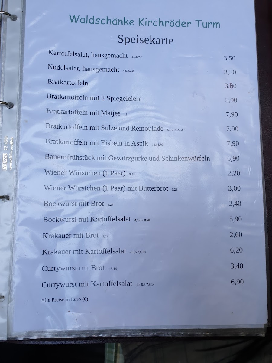 Waldschänke Photo Menu 1
