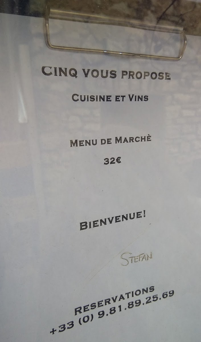 Cinq Photo Menu 4