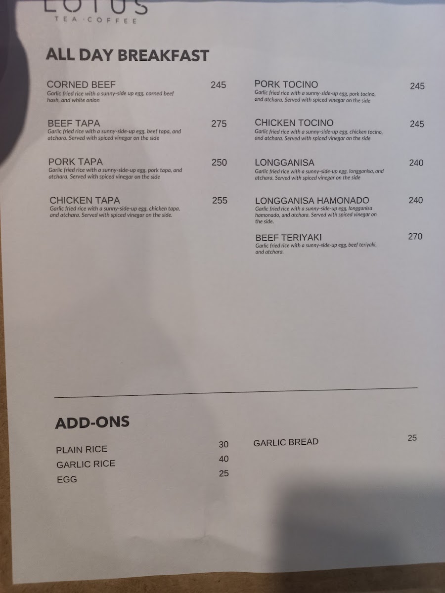 Lotus Cafe Photo Menu 7