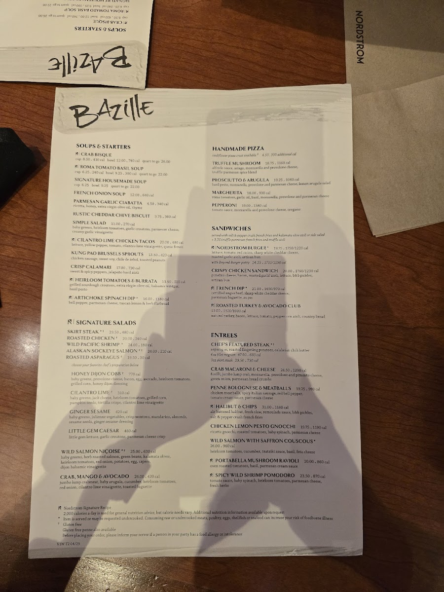 Nordstrom Ebar Artisan Coffee Photo Menu 1