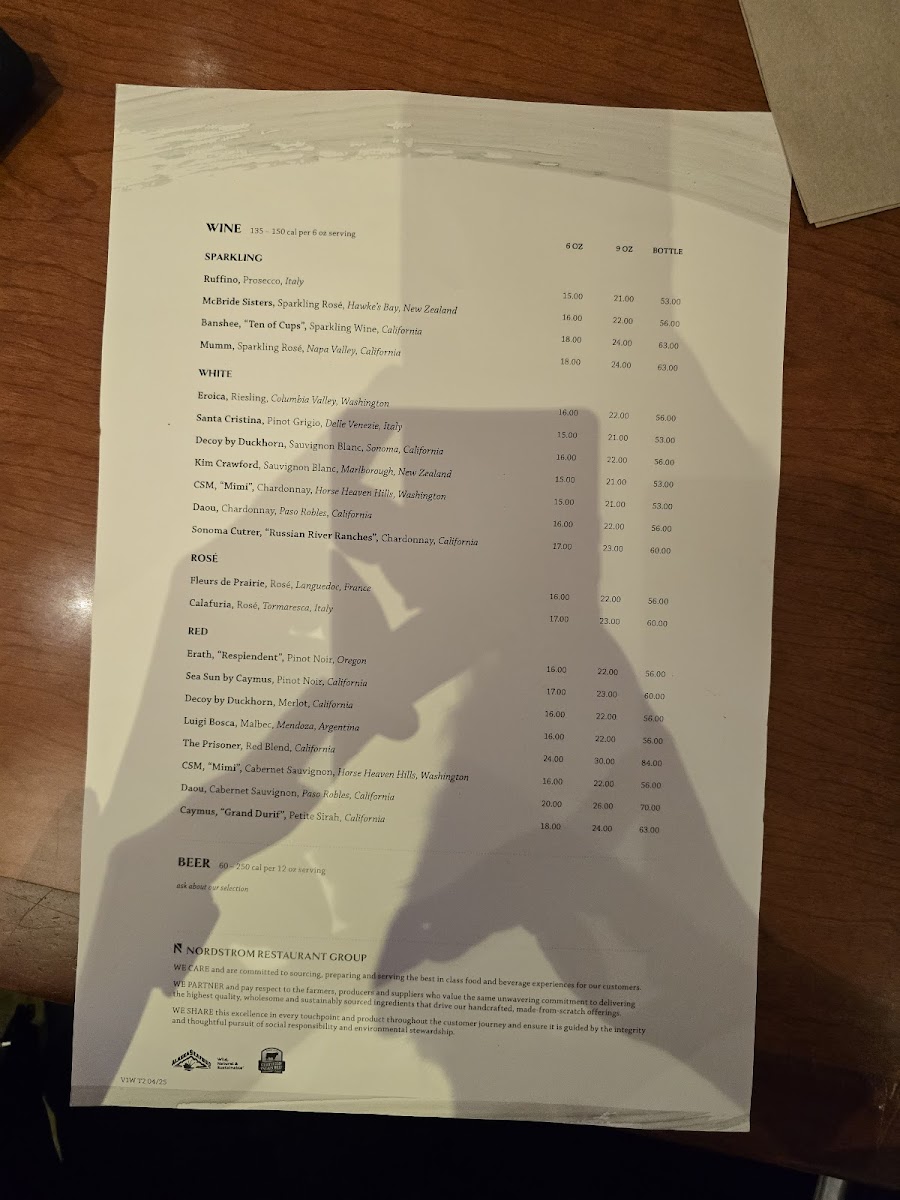 Nordstrom Ebar Artisan Coffee Photo Menu 3