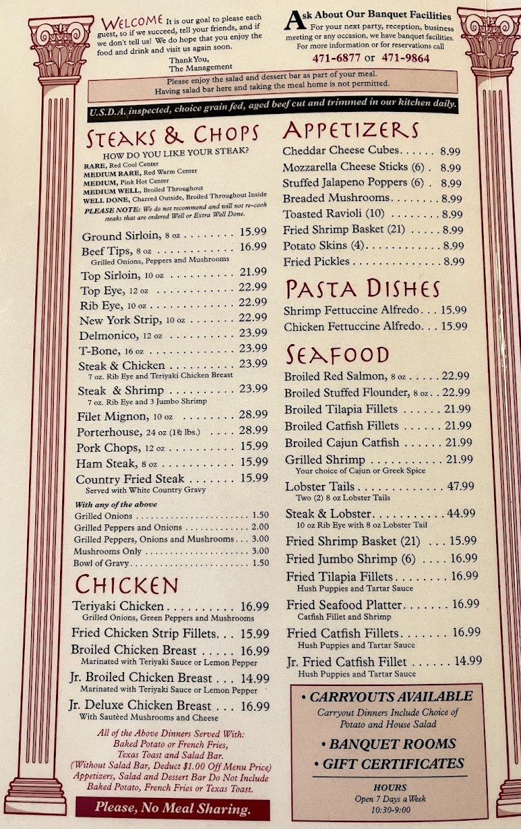 Grecian Steak House Photo Menu 2