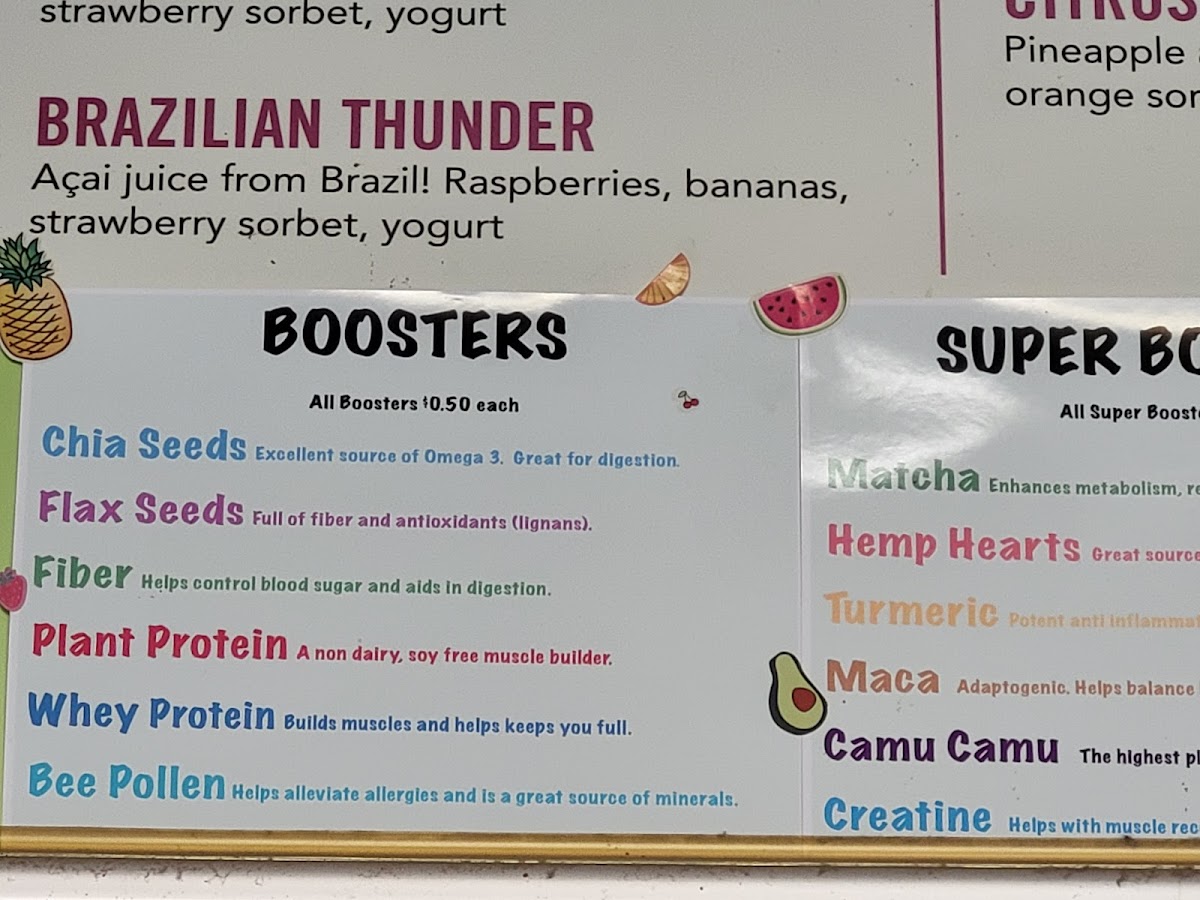 Booster Juice Photo Menu 1