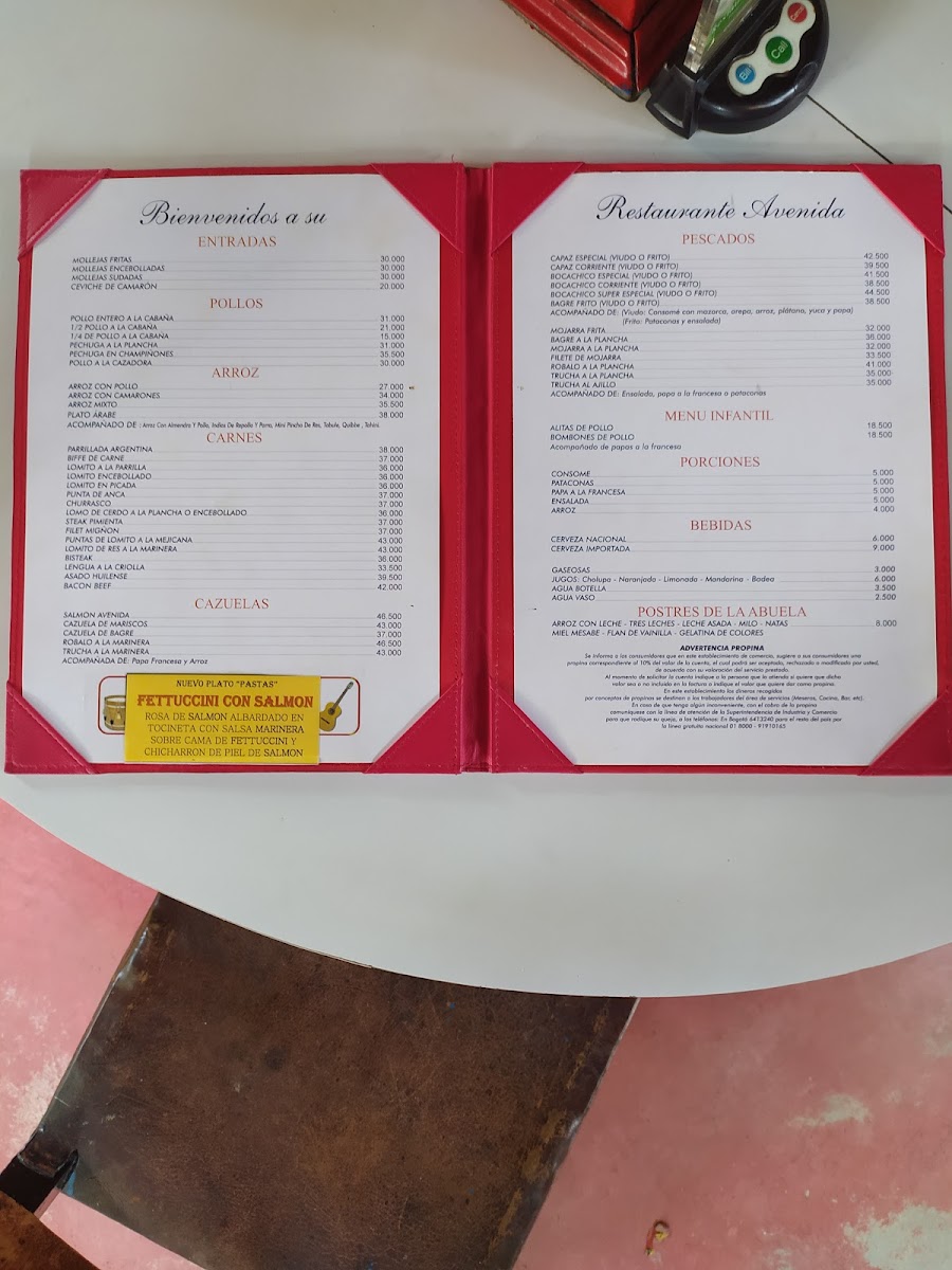 Restaurante Avenida Photo Menu 1