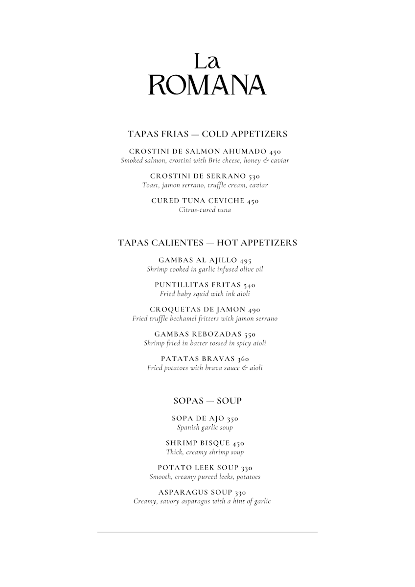 La Romana Photo Menu 2