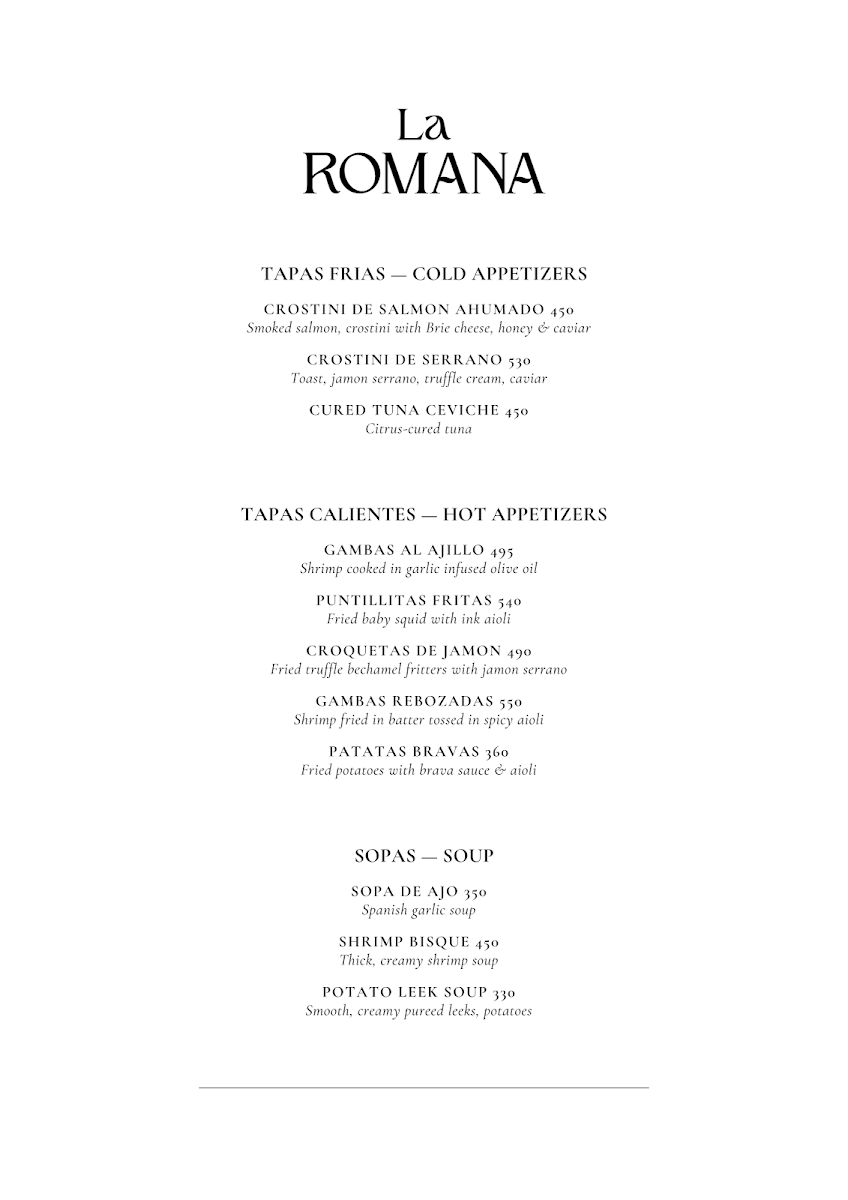 La Romana Photo Menu 4