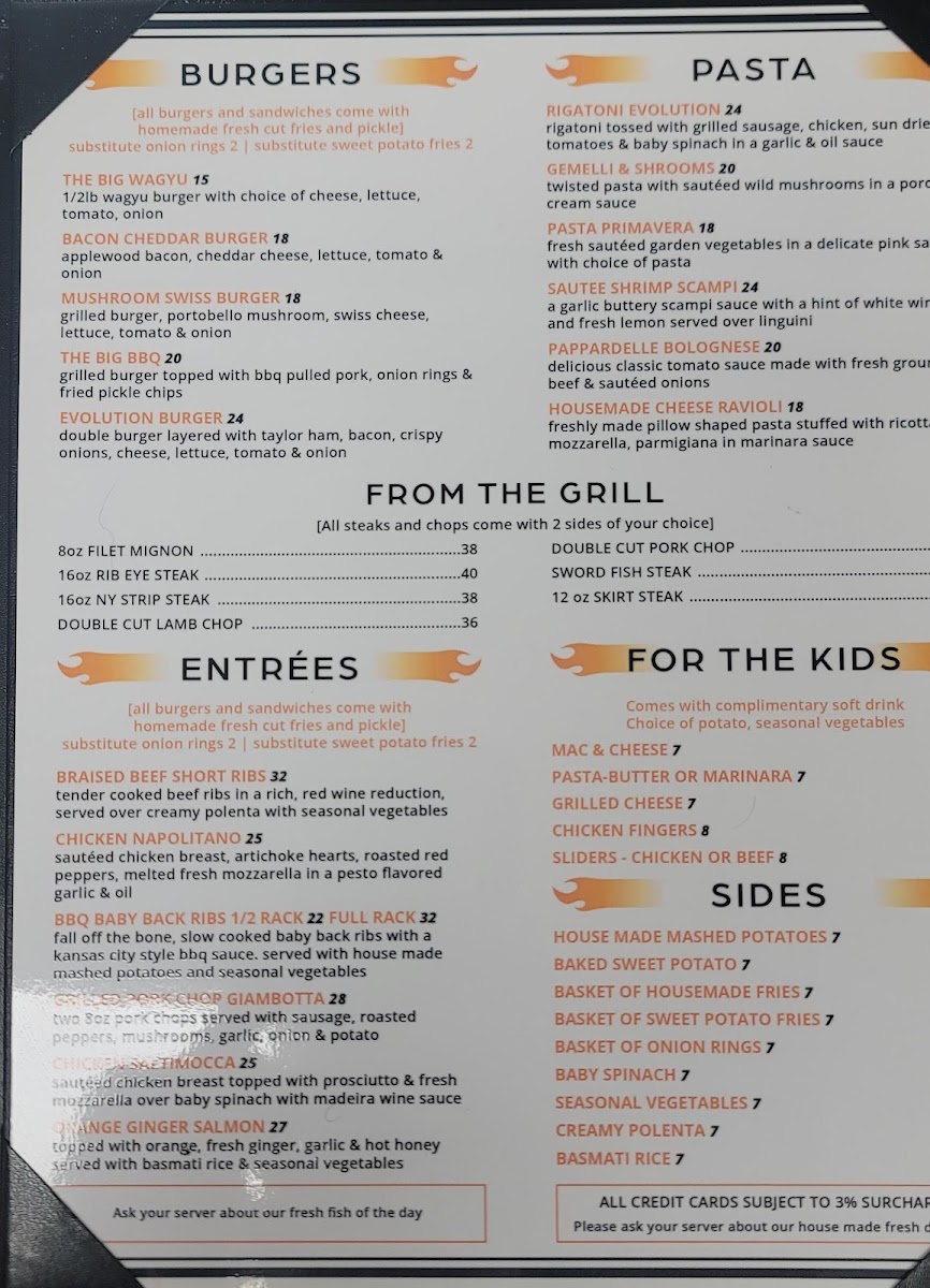 Evolution Restaurant & Bar Photo Menu 2