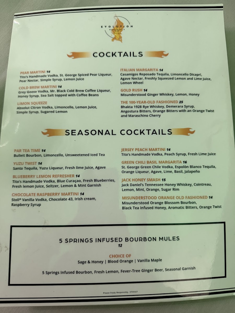 Evolution Restaurant & Bar Photo Menu 6