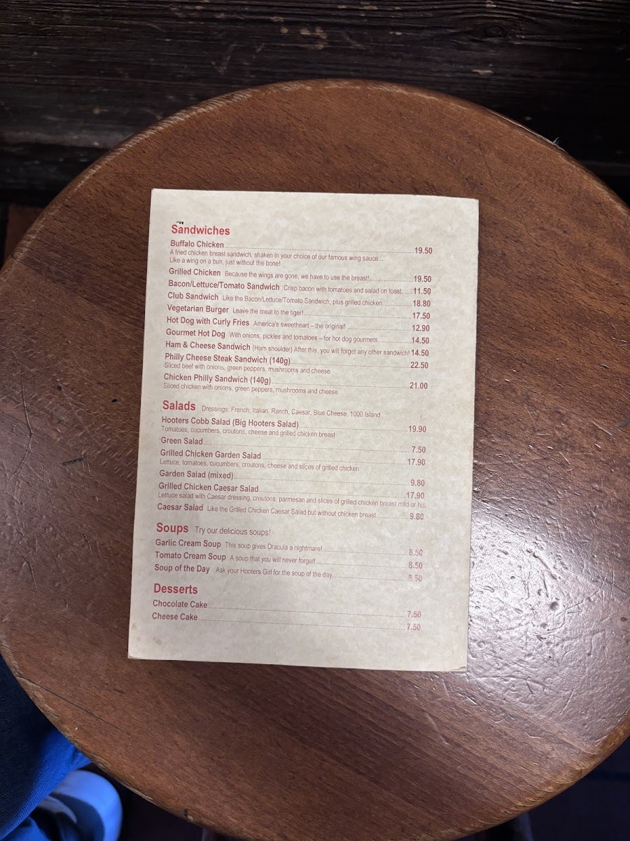 Hooters Photo Menu 10