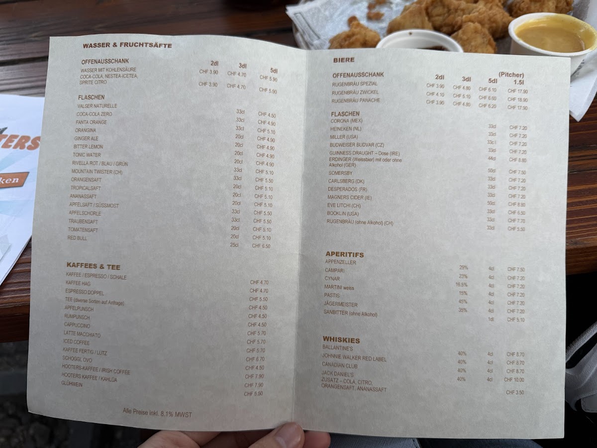 Hooters Photo Menu 9