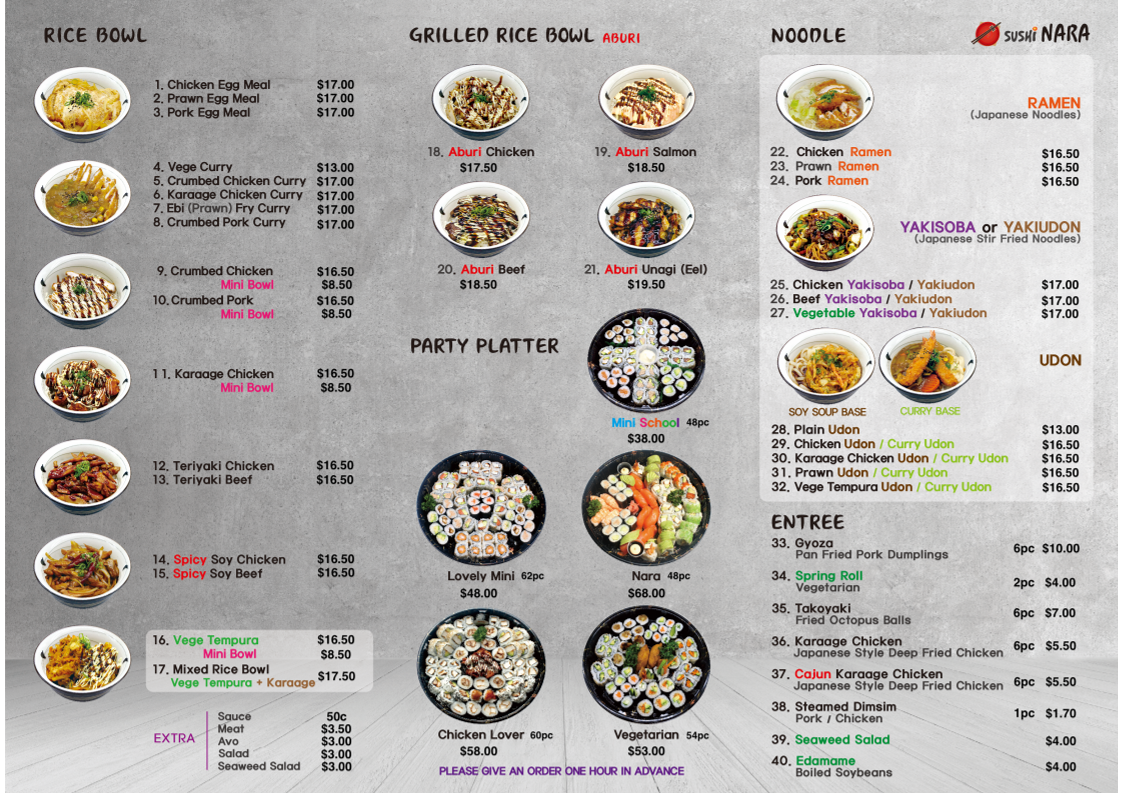 Sushi Nara Photo Menu 1