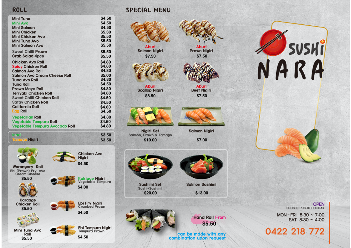 Sushi Nara Photo Menu 2