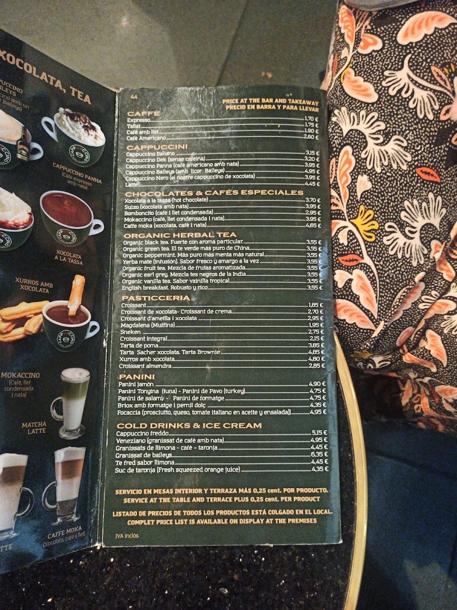 Cappuccino Photo Menu 2