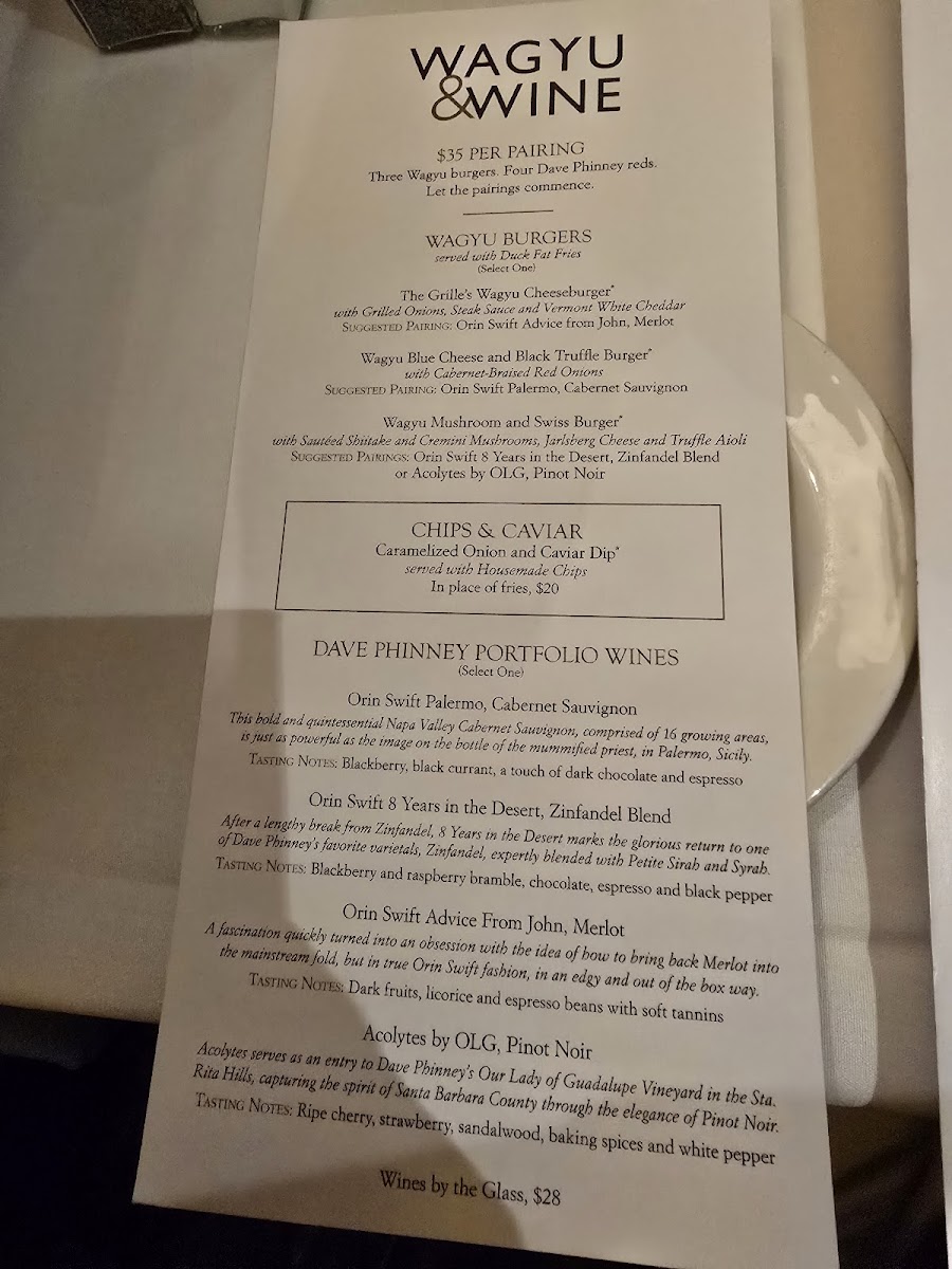 The Capital Grille Photo Menu 1