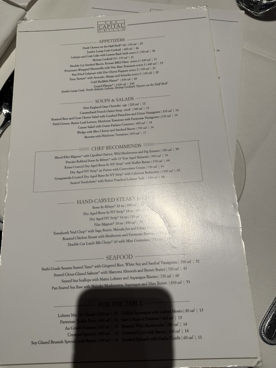 The Capital Grille Photo Menu 2