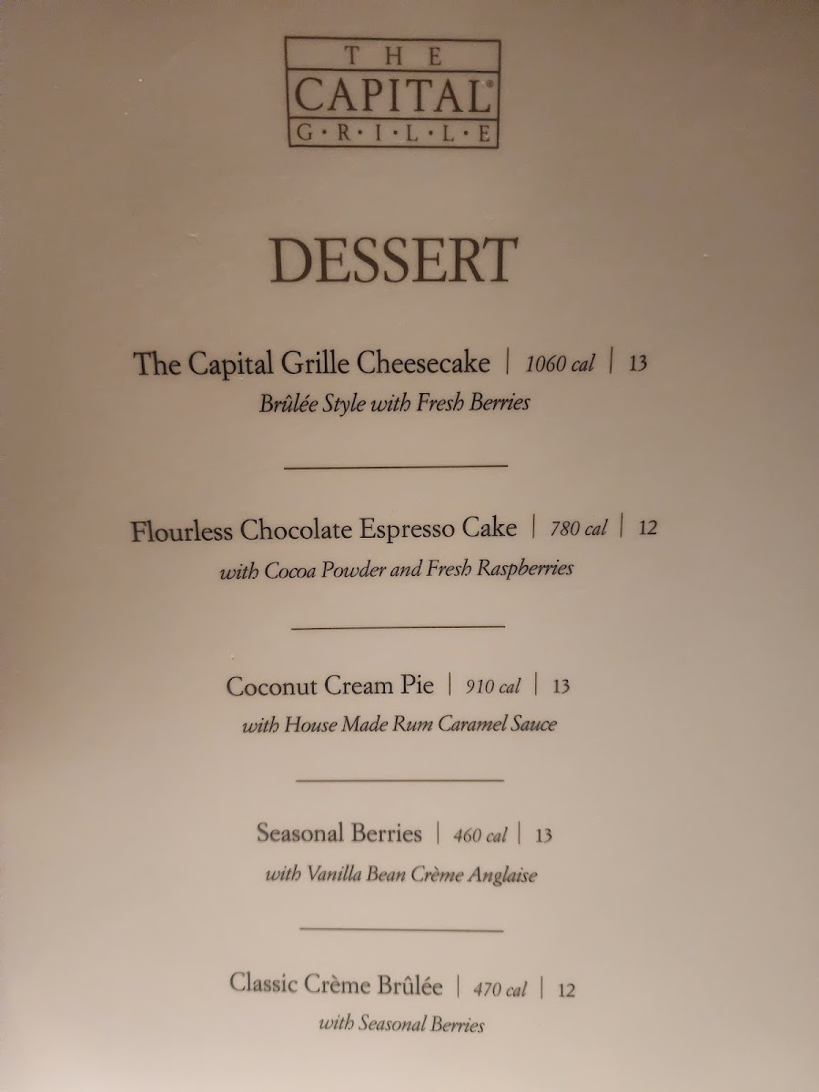The Capital Grille Photo Menu 4