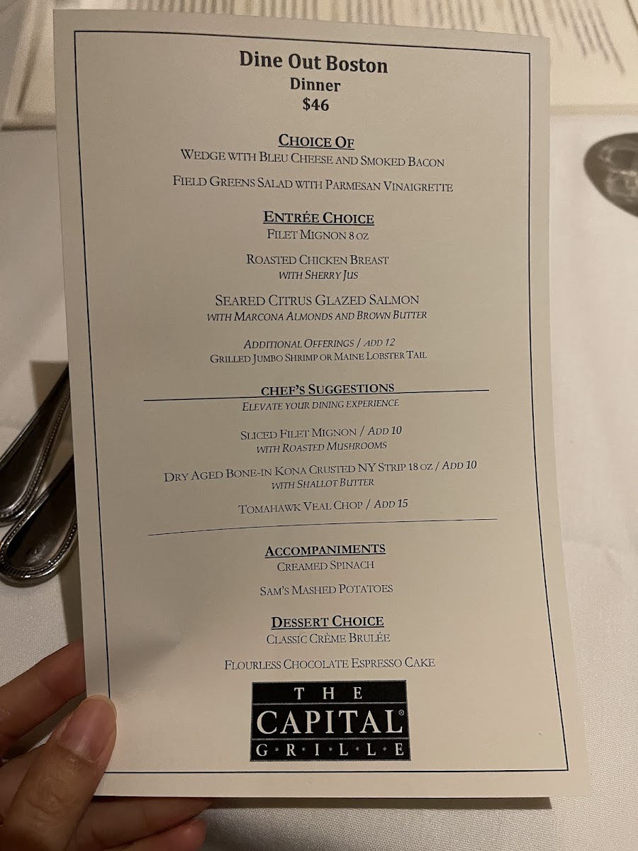 The Capital Grille Photo Menu 9
