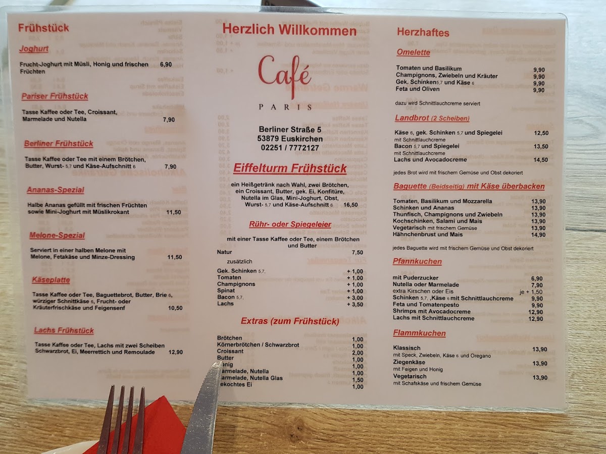 Café Paris Photo Menu 3