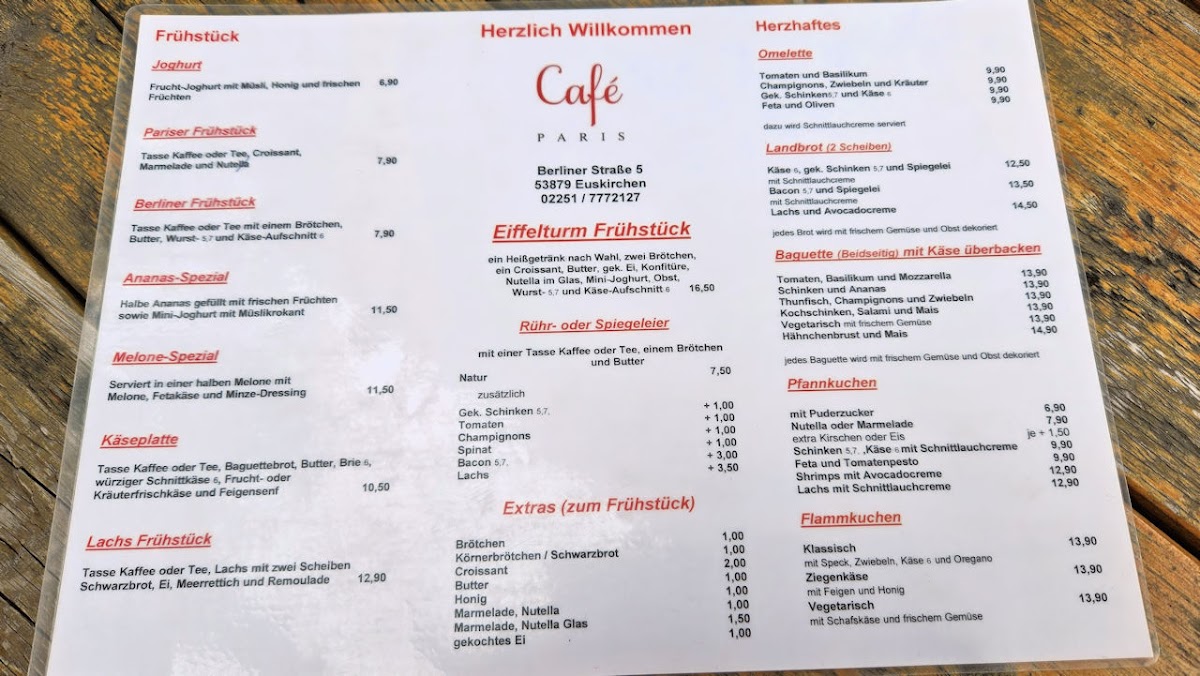 Café Paris Photo Menu 4