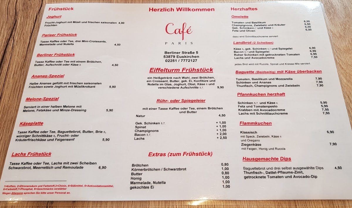 Café Paris Photo Menu 8