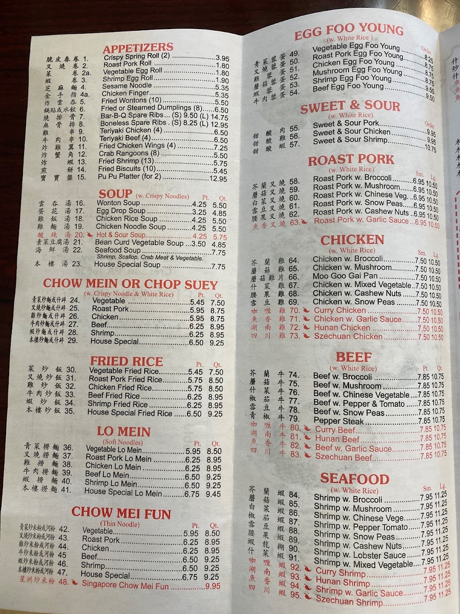 New China Photo Menu 1