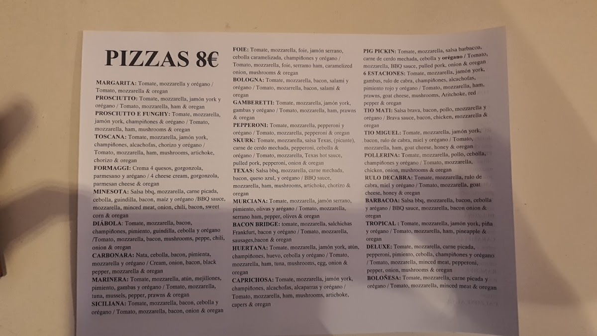 Pizzería Toscana Photo Menu 4