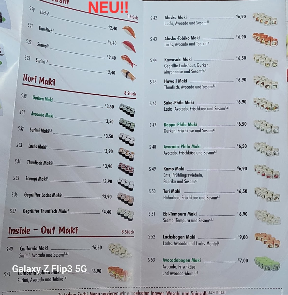 SUSHI & WOK Photo Menu 2
