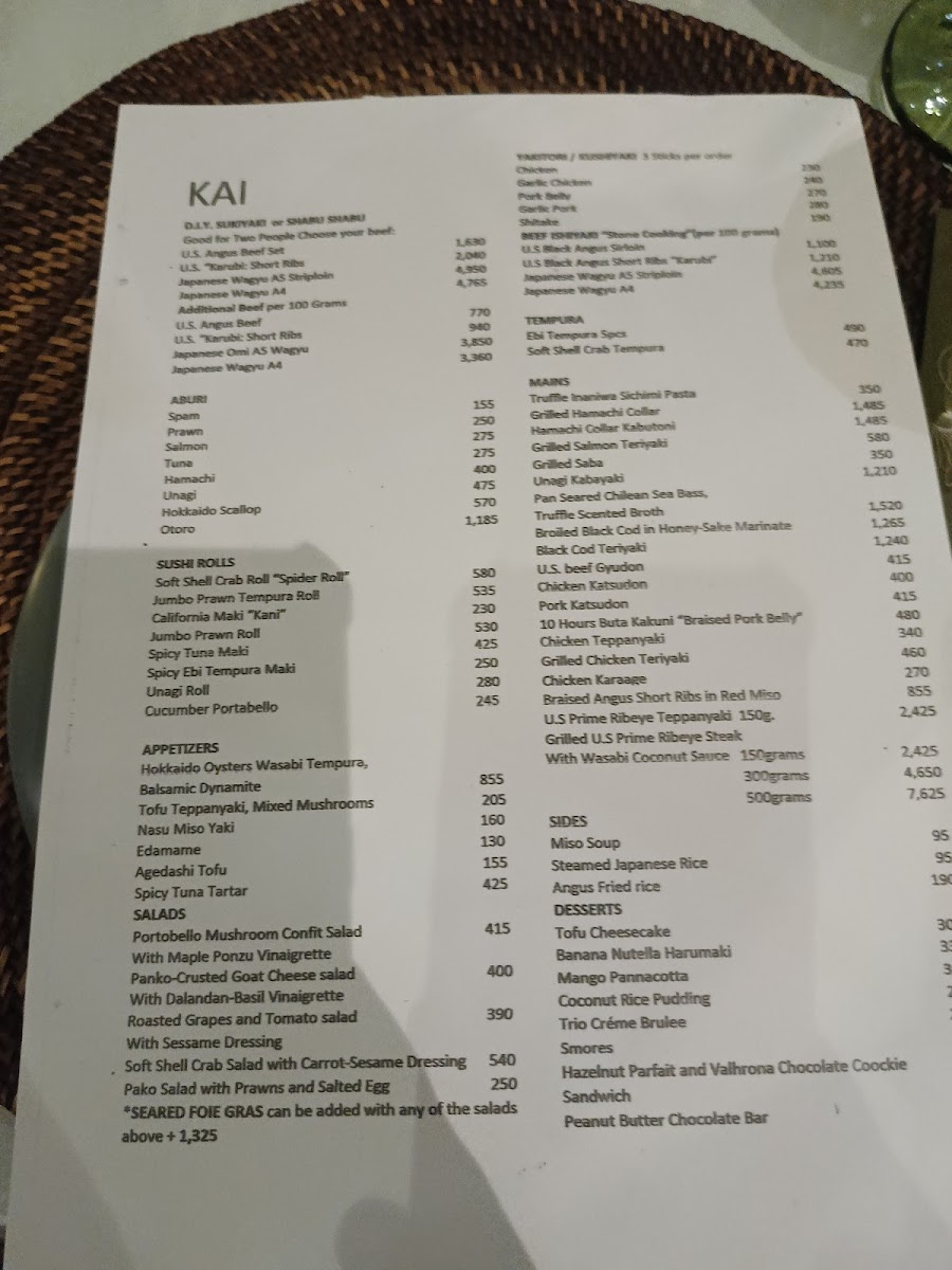 Kai Photo Menu 3