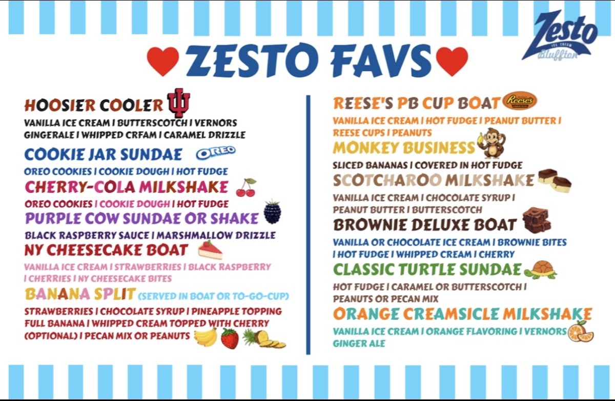 Zesto Ice Cream Photo Menu 2