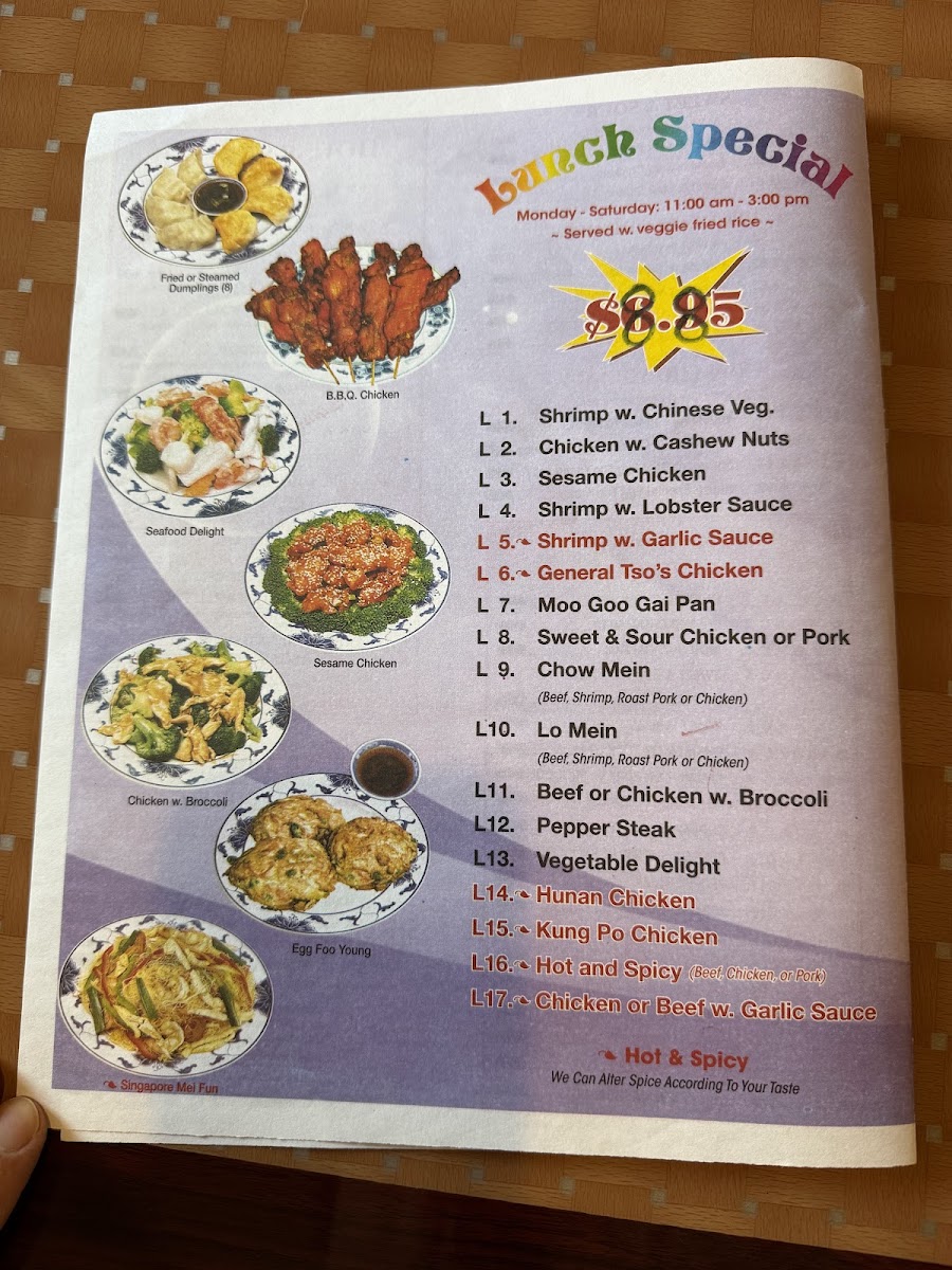 Hong Kong Photo Menu 2