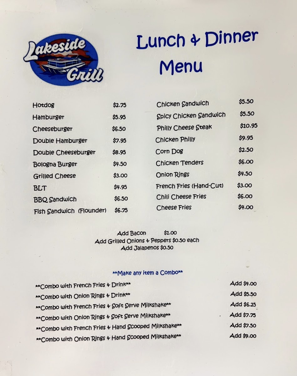 Lakeside Grill Photo Menu 1