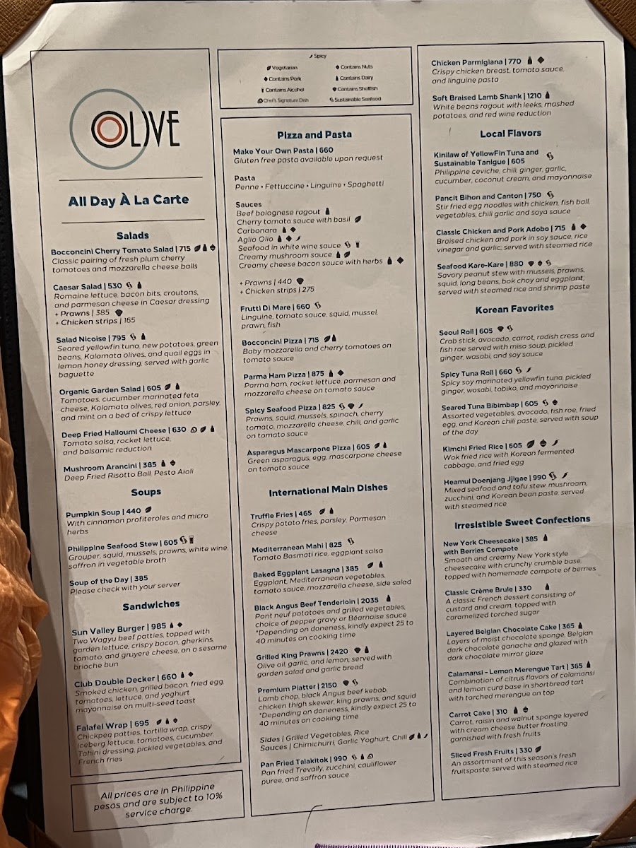 Olive Photo Menu 2
