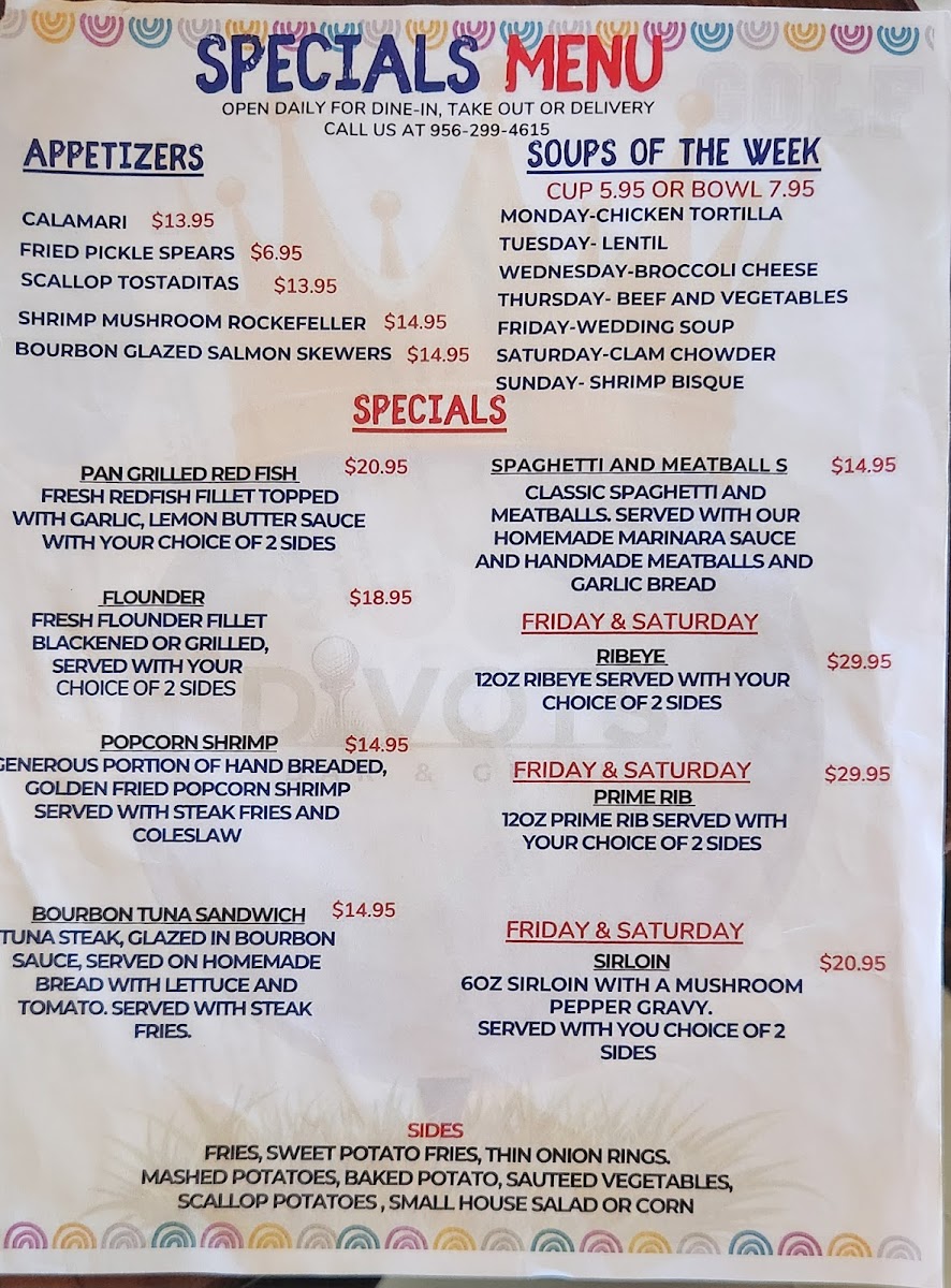 Divots Bar & Grill Photo Menu 8