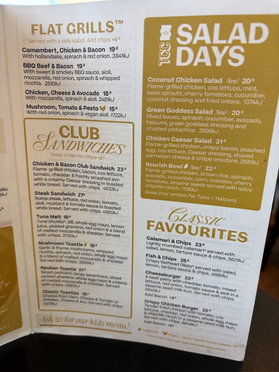 The Coffee Club Photo Menu 3