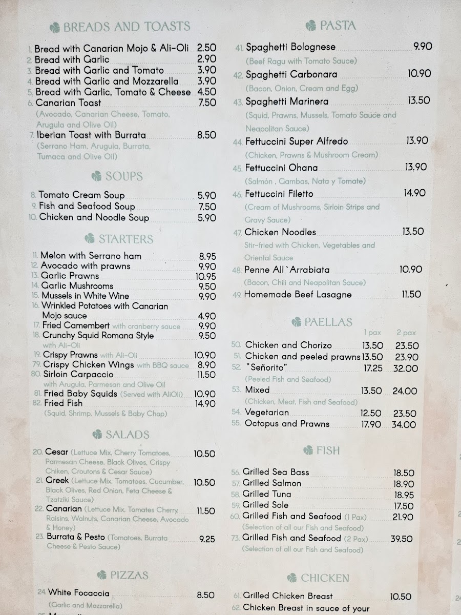 Restaurante Ohana Photo Menu 1