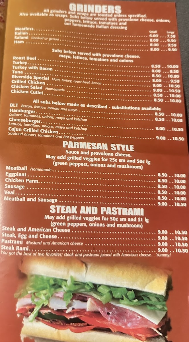 Riverside Pizza Photo Menu 2