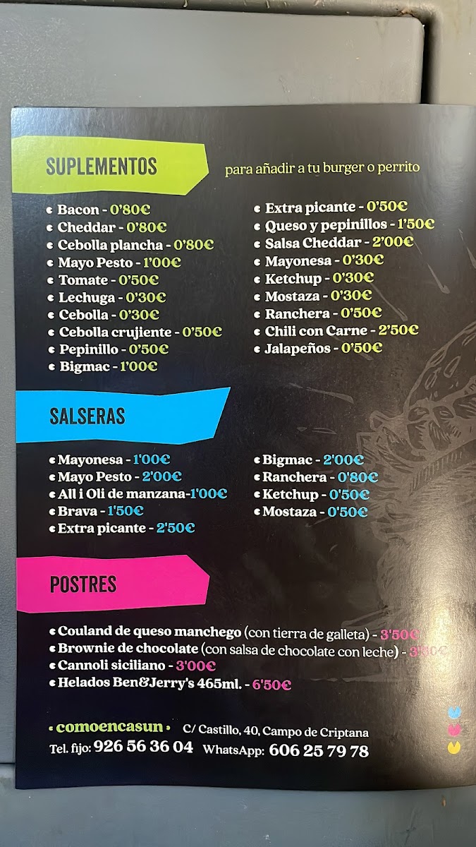 Como en Casa Photo Menu 3