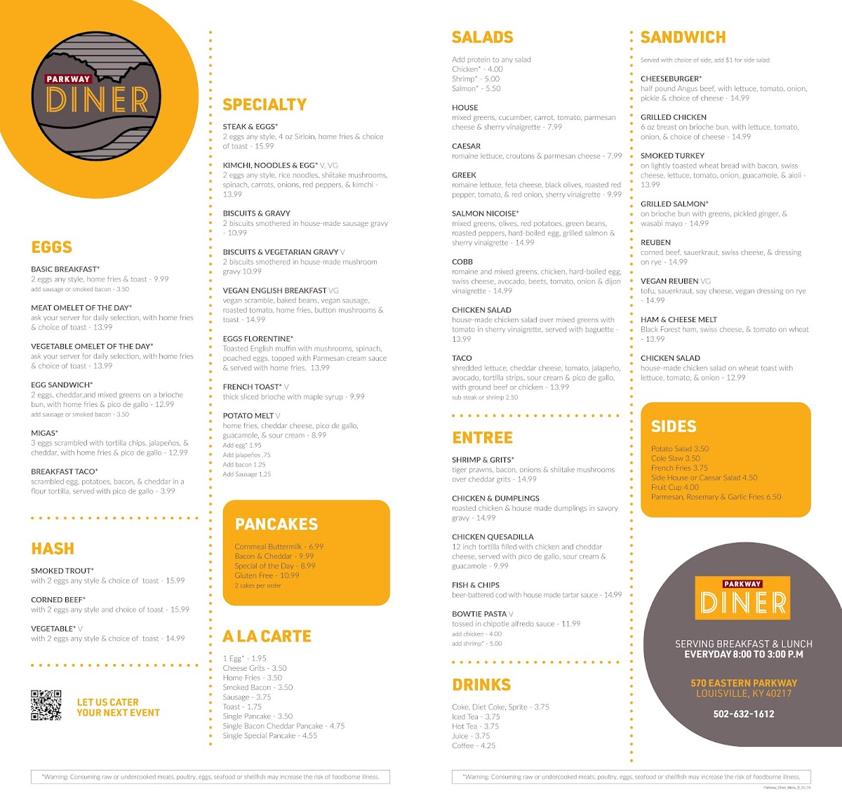 Parkway Diner Photo Menu 1