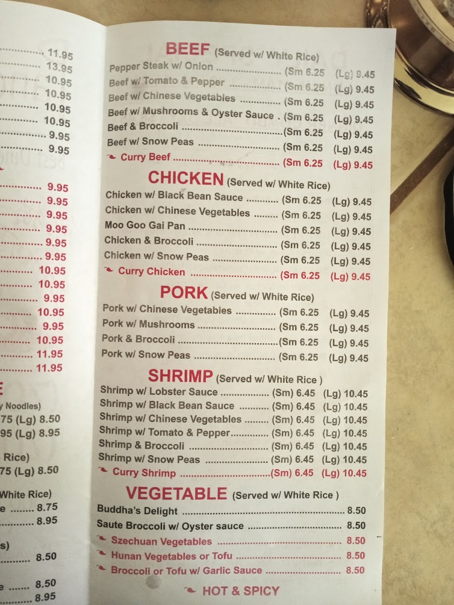 Panda Garden Restaurant Photo Menu 1