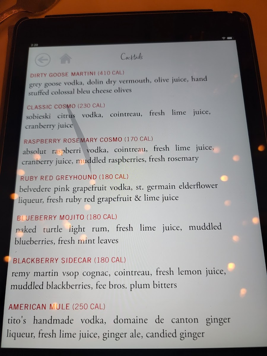 Ruth's Chris Steak House Photo Menu 10