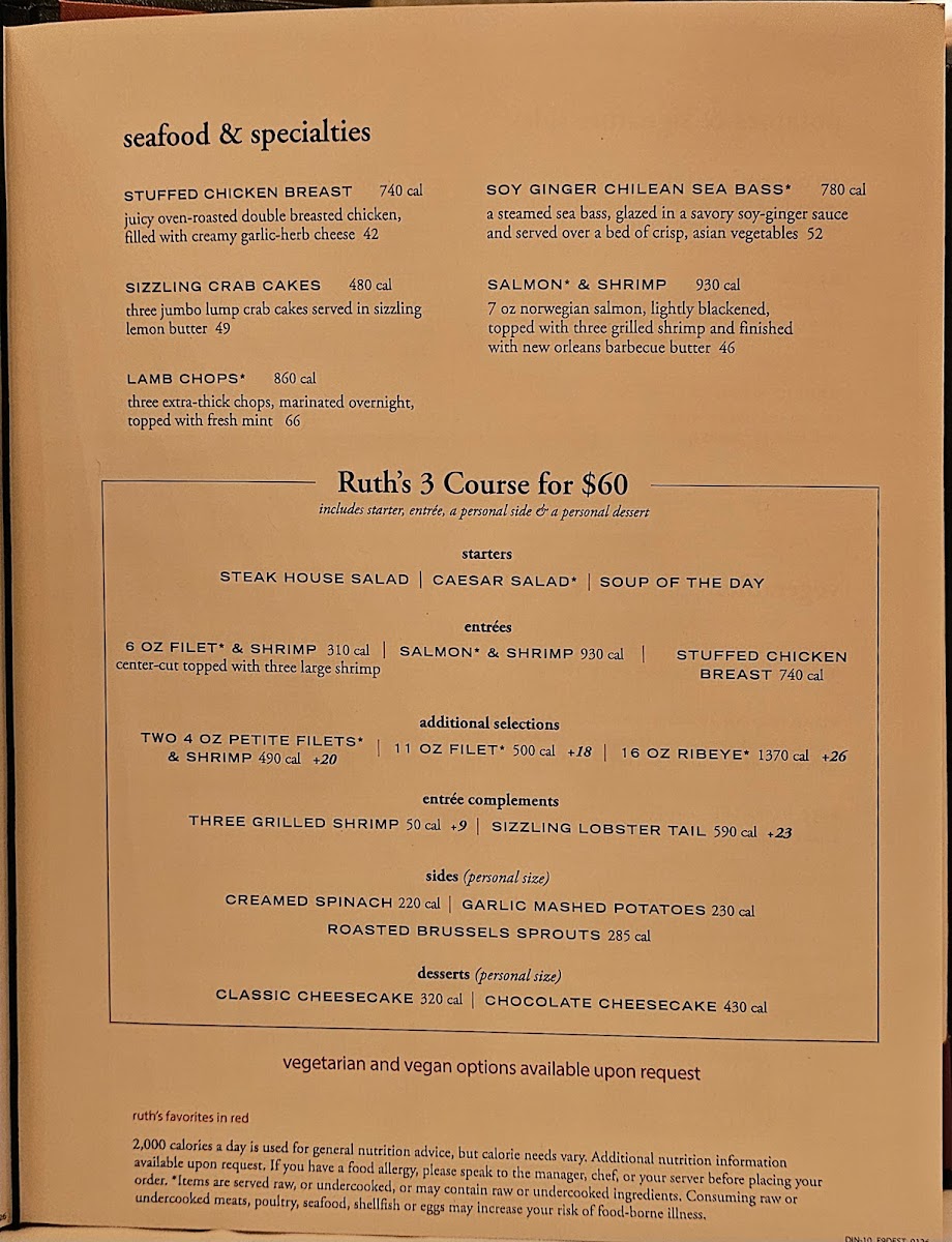 Ruth's Chris Steak House Photo Menu 3