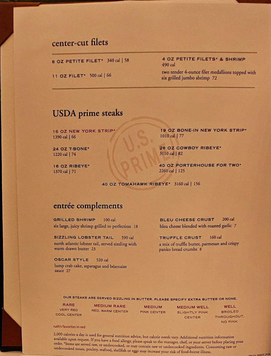 Ruth's Chris Steak House Photo Menu 4