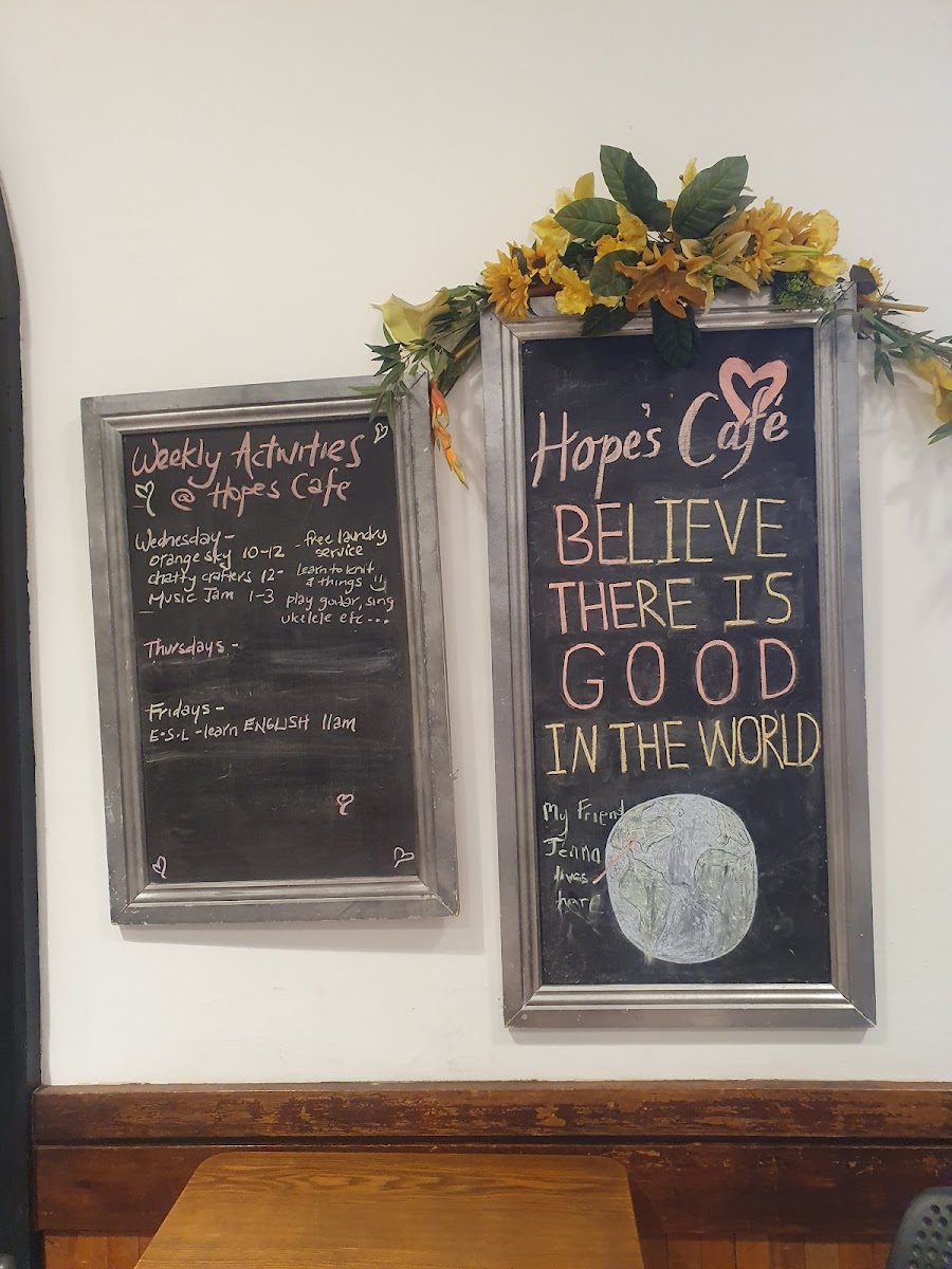 Hope's Café Photo Menu 1