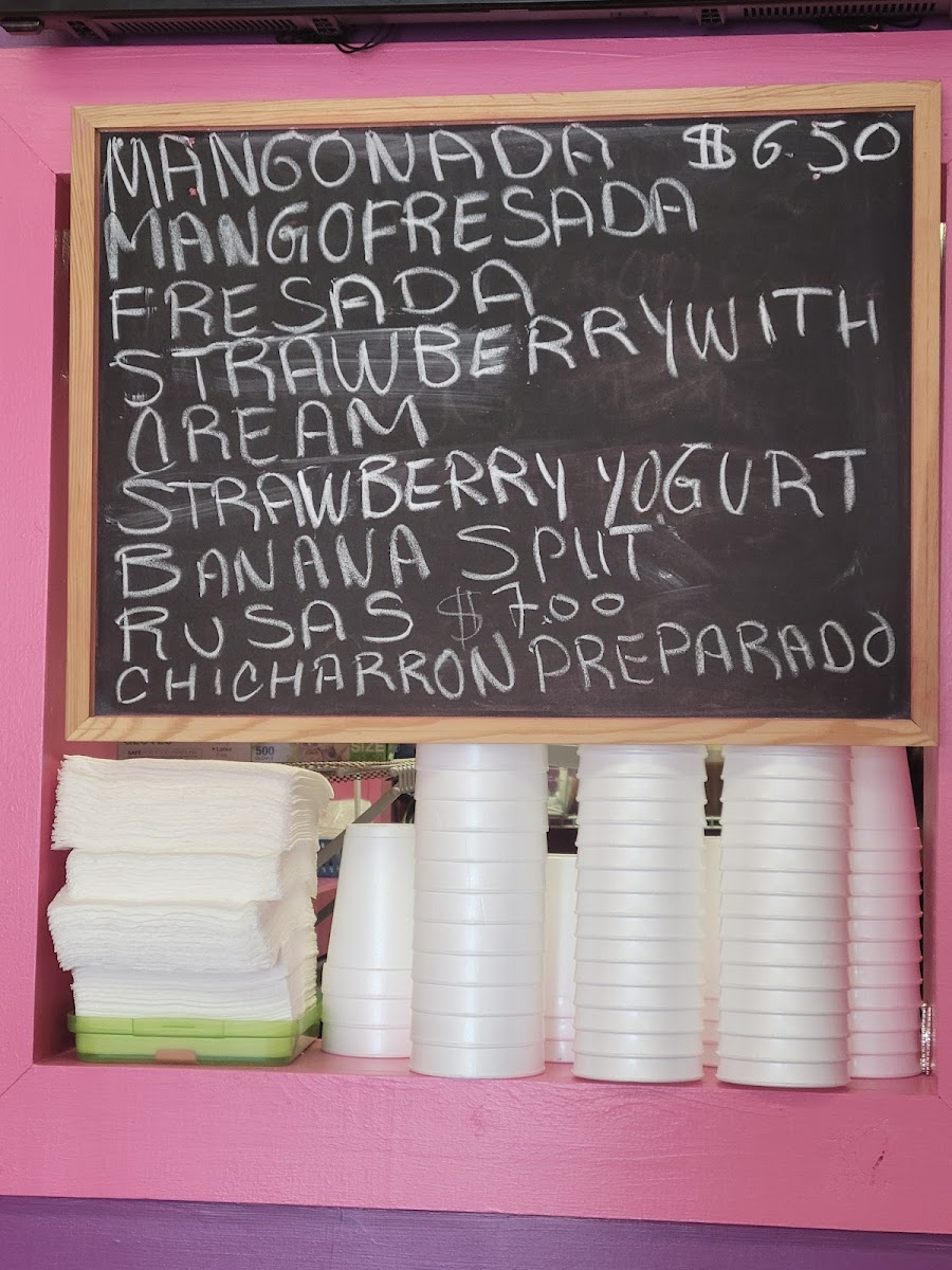 la Michoacana Photo Menu 3