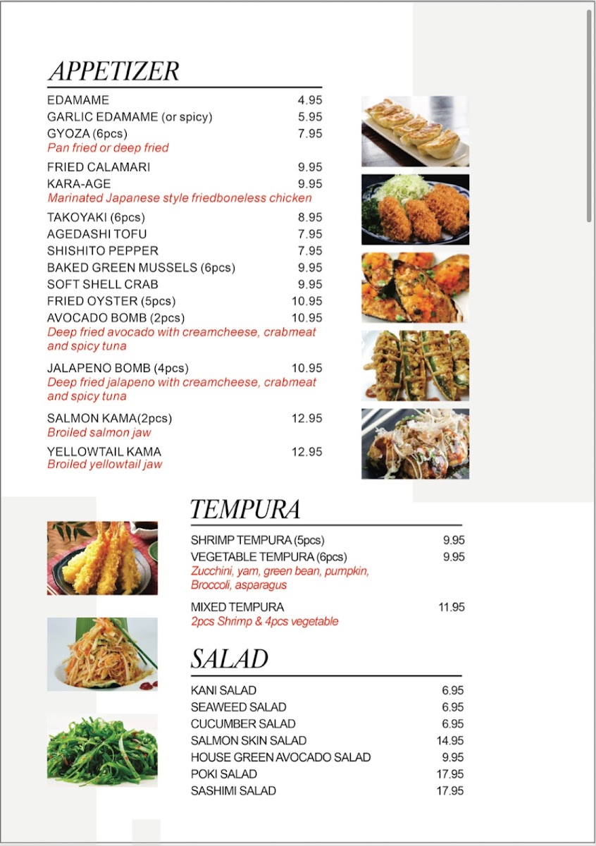 Kyo Sushi Photo Menu 2