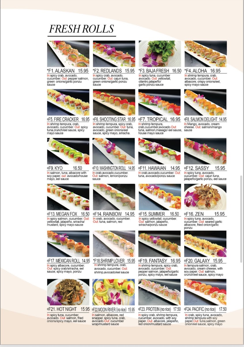 Kyo Sushi Photo Menu 3
