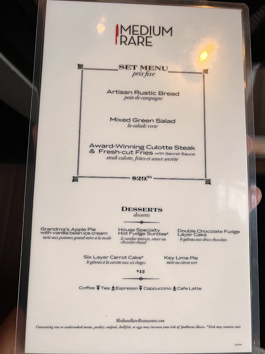 Medium Rare Photo Menu 6