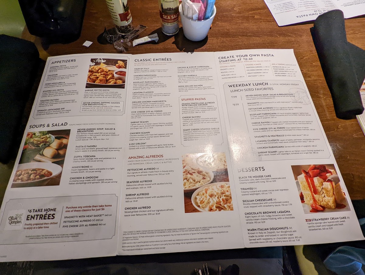 Olive Garden Italian Restaurant Photo Menu 1