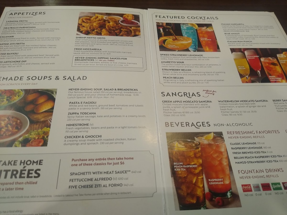 Olive Garden Italian Restaurant Photo Menu 2